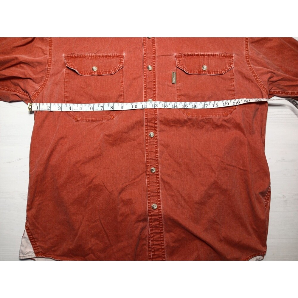 Columbia XCO short-sleeved cotton shirt mens size Large Burnt Orange Rust Color - Picture 12 of 16